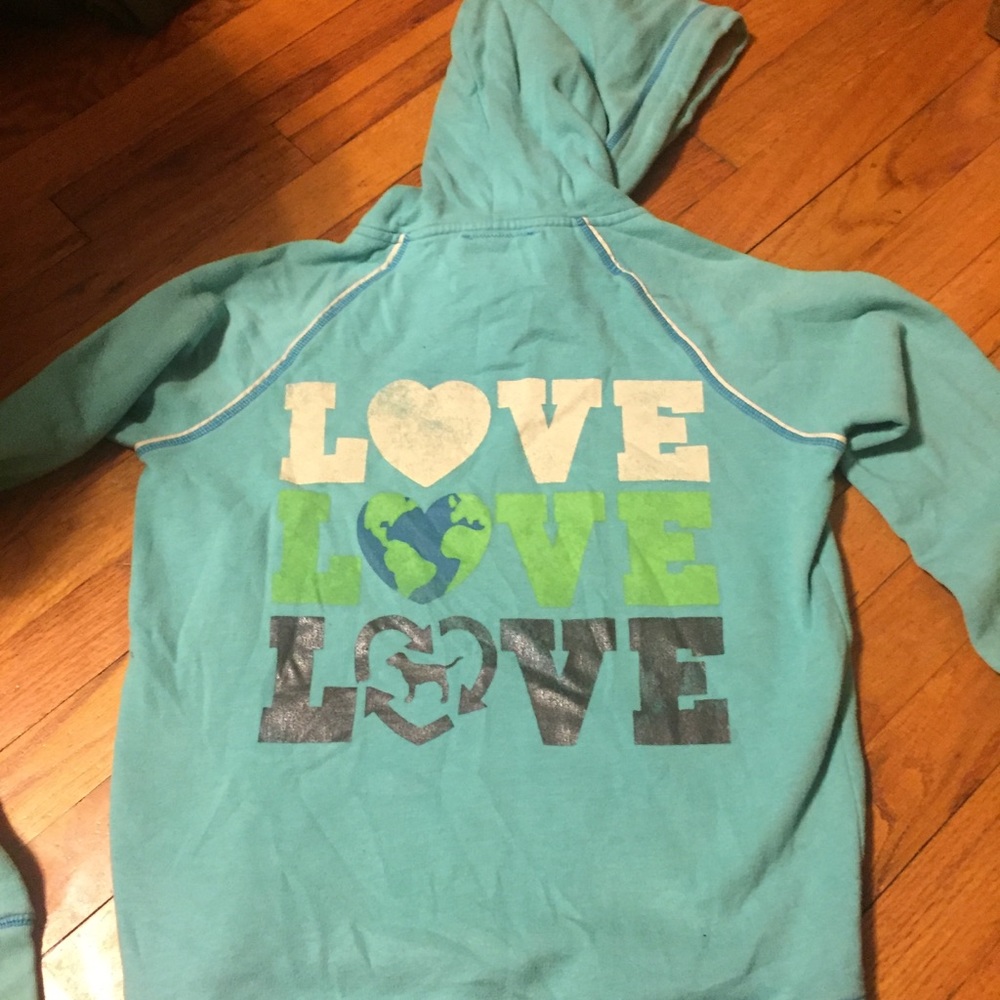 VS Pink Recycle Love Hoodie size small